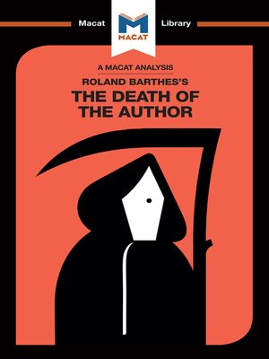 cover image of An Analysis of Roland Barthes's the Death of the Author